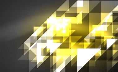 Abstract background, mosaic triangle pattern with transparent effects on glowing neon shiny backdrop. Vector Illustration For Wallpaper, Banner, Background, Card, Book Illustration, landing page