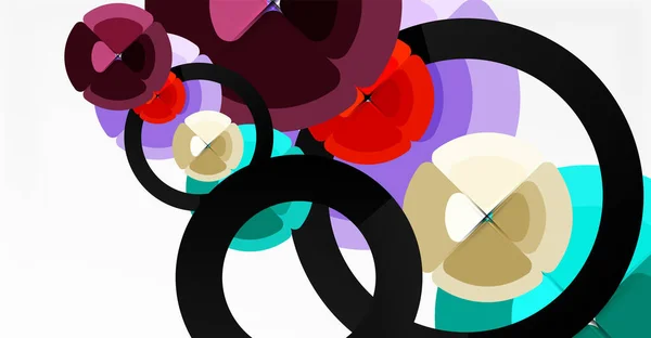 Abstrakcyjne tło, modne kręgi kolorystyczne kompozycja geometryczna. Ilustracja wektorowa tapety, sztandar, tło, karta, ilustracja książki, strona lądowania — Wektor stockowy