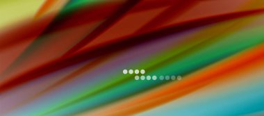 Dalga çizgileri soyut arkaplan, gökkuşağı tarzı renklerle düz ipek tasarım. Sıvı sıvı renk dalgaları. Vektör İllüstrasyonu