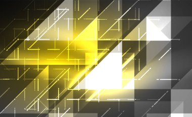 Abstract background, mosaic triangle pattern with transparent effects on glowing neon shiny backdrop. Vector Illustration For Wallpaper, Banner, Background, Card, Book Illustration, landing page