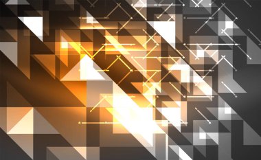 Abstract background, mosaic triangle pattern with transparent effects on glowing neon shiny backdrop. Vector Illustration For Wallpaper, Banner, Background, Card, Book Illustration, landing page