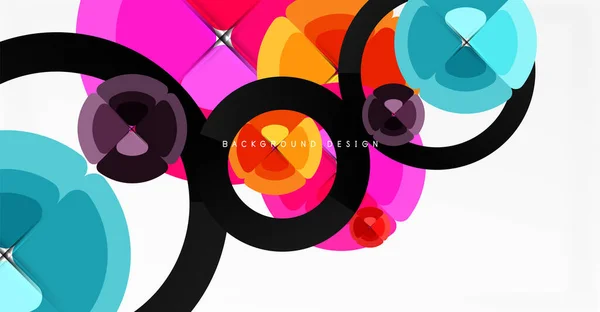 Abstract background, trendy color circles geometrical composition. Vector Illustration For Wallpaper, Banner, Background, Card, Book Illustration, landing page — Stock Vector