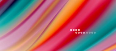 Dalga çizgileri soyut arkaplan, gökkuşağı tarzı renklerle düz ipek tasarım. Sıvı sıvı renk dalgaları. Vektör İllüstrasyonu