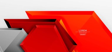 Metal parlak geometrik şekiller ve üç boyutlu efekt bileşimi. Duvar kağıdı, bayrak, arkaplan, kart, kitap illüstrasyonu, iniş sayfası için tekno fütüristik vektör soyut arkaplan