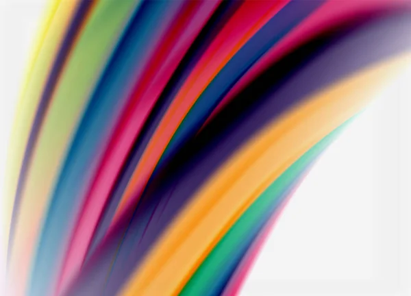 Lignes d'onde fond abstrait, conception en soie lisse avec des couleurs de style arc-en-ciel. Fluide liquide ondes de couleur. Illustration vectorielle — Image vectorielle