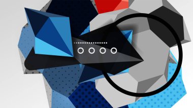 Abstract background - 3d polygonal geometric shapes composition. Vector Illustration For Wallpaper, Banner, Background, Card, Book Illustration, landing page