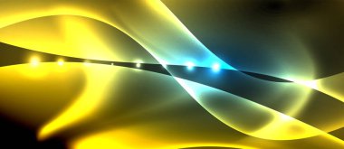 Abstract background. Shiny design neon waves with light effects, techno trendy design. Vector Illustration For Wallpaper, Banner, Background, Card, Book Illustration, landing page