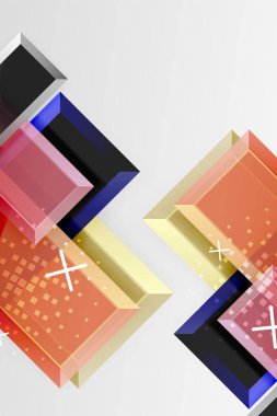 Metal ok şeklindeki arka plan. Duvar kağıdı, bayrak, arkaplan, kart, kitap illüstrasyonu, iniş sayfası için 3d efektli soyut geometrik arkaplan