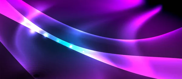 Abstract background. Shiny design neon waves with light effects, techno trendy design. Vector Illustration For Wallpaper, Banner, Background, Card, Book Illustration, landing page — Stok Vektör