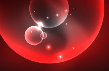 Işık efektleriyle şeffaf parlak parlak daireler. Duvar kağıdı, bayrak, arkaplan, kart, kitap illüstrasyonu, iniş sayfası için tekno fütüristik vektör soyut arkaplan