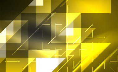 Abstract background, mosaic triangle pattern with transparent effects on glowing neon shiny backdrop. Vector Illustration For Wallpaper, Banner, Background, Card, Book Illustration, landing page