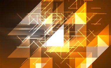 Abstract background, mosaic triangle pattern with transparent effects on glowing neon shiny backdrop. Vector Illustration For Wallpaper, Banner, Background, Card, Book Illustration, landing page