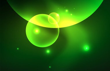 Işık efektleriyle şeffaf parlak parlak daireler. Duvar kağıdı, bayrak, arkaplan, kart, kitap illüstrasyonu, iniş sayfası için tekno fütüristik vektör soyut arkaplan