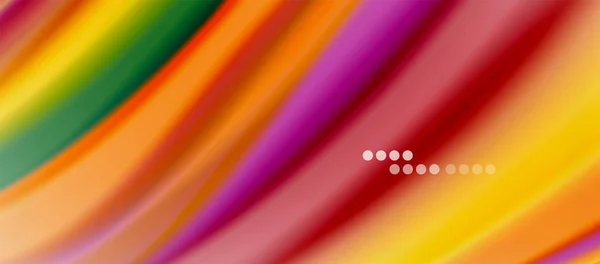 Linhas de onda fundo abstrato, design de seda lisa com cores de estilo arco-íris. Ondas de fluidos líquidos. Ilustração vetorial — Vetor de Stock