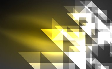 Abstract background, mosaic triangle pattern with transparent effects on glowing neon shiny backdrop. Vector Illustration For Wallpaper, Banner, Background, Card, Book Illustration, landing page