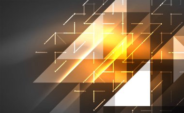 Abstract background, mosaic triangle pattern with transparent effects on glowing neon shiny backdrop. Vector Illustration For Wallpaper, Banner, Background, Card, Book Illustration, landing page