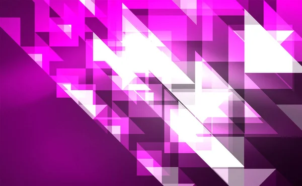 Abstract background, mosaic triangle pattern with transparent effects on glowing neon shiny backdrop. Vector Illustration For Wallpaper, Banner, Background, Card, Book Illustration, landing page — 图库矢量图片