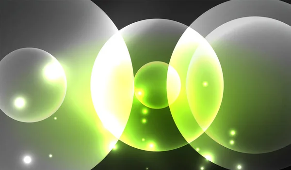 Brilhante neon brilhante formas geométricas abstratas transparentes com efeitos de luz. Techno futurista vetor abstrato fundo Para papel de parede, Banner, Fundo, Cartão, Ilustração do livro, landing page — Vetor de Stock