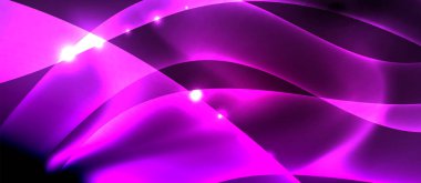 Abstract background. Shiny design neon waves with light effects, techno trendy design. Vector Illustration For Wallpaper, Banner, Background, Card, Book Illustration, landing page