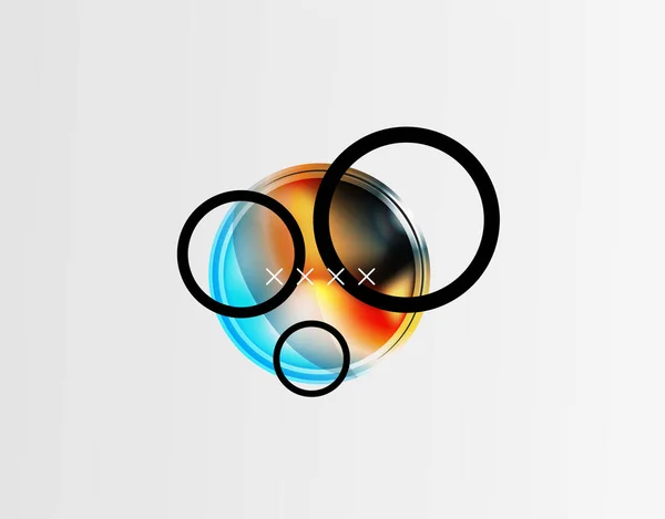 Fondo abstracto - burbujas de vidrio brillante, formas abstractas de esfera. Ilustración de vectores para fondos de pantalla, Banner, Fondo, Tarjeta, Ilustración de libros, landing page — Archivo Imágenes Vectoriales