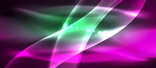 Abstract background. Shiny design neon waves with light effects, techno trendy design. Vector Illustration For Wallpaper, Banner, Background, Card, Book Illustration, landing page — ストックベクタ