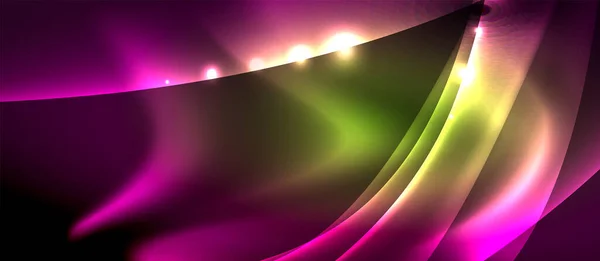 Abstract background. Shiny design neon waves with light effects, techno trendy design. Vector Illustration For Wallpaper, Banner, Background, Card, Book Illustration, landing page — 图库矢量图片