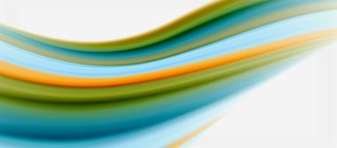 Dalga çizgileri soyut arkaplan, gökkuşağı tarzı renklerle düz ipek tasarım. Sıvı sıvı renk dalgaları. Vektör İllüstrasyonu