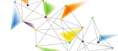 Hat noktaları bağlantıları, üçgen teknoloji tasarımı. Soyut geometrik arkaplan
