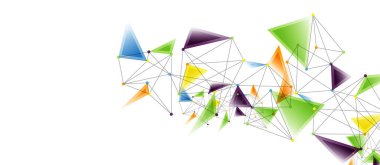 Hat noktaları bağlantıları, üçgen teknoloji tasarımı. Soyut geometrik arkaplan