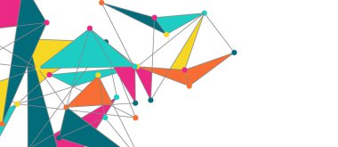 Hat noktaları bağlantıları, üçgen teknoloji tasarımı. Soyut geometrik arkaplan