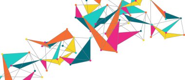 Hat noktaları bağlantıları, üçgen teknoloji tasarımı. Soyut geometrik arkaplan