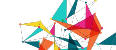 Hat noktaları bağlantıları, üçgen teknoloji tasarımı. Soyut geometrik arkaplan