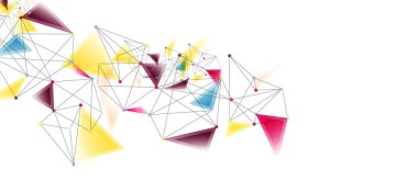 Hat noktaları bağlantıları, üçgen teknoloji tasarımı. Soyut geometrik arkaplan