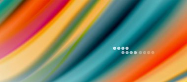 Dalga çizgileri soyut arkaplan, gökkuşağı tarzı renklerle düz ipek tasarım. Sıvı sıvı renk dalgaları. Vektör İllüstrasyonu