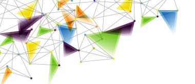 Hat noktaları bağlantıları, üçgen teknoloji tasarımı. Soyut geometrik arkaplan