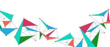 Hat noktaları bağlantıları, üçgen teknoloji tasarımı. Soyut geometrik arkaplan