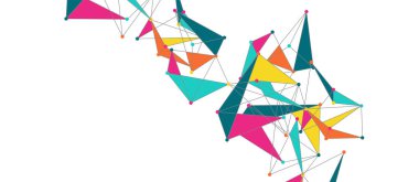 Hat noktaları bağlantıları, üçgen teknoloji tasarımı. Soyut geometrik arkaplan