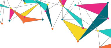 Hat noktaları bağlantıları, üçgen teknoloji tasarımı. Soyut geometrik arkaplan