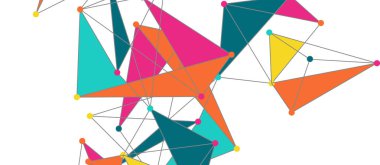 Hat noktaları bağlantıları, üçgen teknoloji tasarımı. Soyut geometrik arkaplan