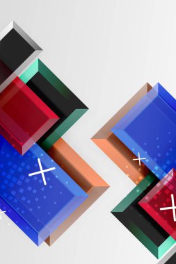 Metal ok şeklindeki arka plan. Duvar kağıdı, bayrak, arkaplan, kart, kitap illüstrasyonu, iniş sayfası için 3d efektli soyut geometrik arkaplan
