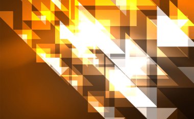 Abstract background, mosaic triangle pattern with transparent effects on glowing neon shiny backdrop. Vector Illustration For Wallpaper, Banner, Background, Card, Book Illustration, landing page
