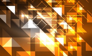 Abstract background, mosaic triangle pattern with transparent effects on glowing neon shiny backdrop. Vector Illustration For Wallpaper, Banner, Background, Card, Book Illustration, landing page