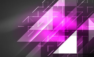 Abstract background, mosaic triangle pattern with transparent effects on glowing neon shiny backdrop. Vector Illustration For Wallpaper, Banner, Background, Card, Book Illustration, landing page