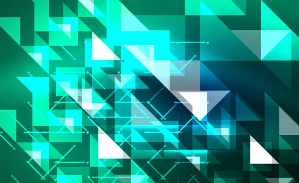 Abstract background, mosaic triangle pattern with transparent effects on glowing neon shiny backdrop. Vector Illustration For Wallpaper, Banner, Background, Card, Book Illustration, landing page — 图库矢量图片