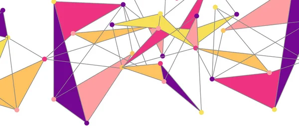 Collegamenti a punti di linea, progettazione a tecnologia triangolare. Sfondo geometrico astratto — Vettoriale Stock