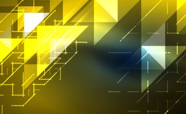 Abstract background, mosaic triangle pattern with transparent effects on glowing neon shiny backdrop. Vector Illustration For Wallpaper, Banner, Background, Card, Book Illustration, landing page