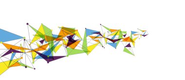 Hat noktaları bağlantıları, üçgen teknoloji tasarımı. Soyut geometrik arkaplan