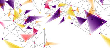 Hat noktaları bağlantıları, üçgen teknoloji tasarımı. Soyut geometrik arkaplan