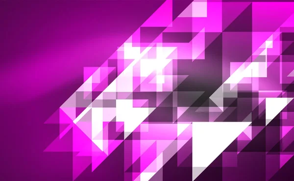 Abstract background, mosaic triangle pattern with transparent effects on glowing neon shiny backdrop. Vector Illustration For Wallpaper, Banner, Background, Card, Book Illustration, landing page — ストックベクタ