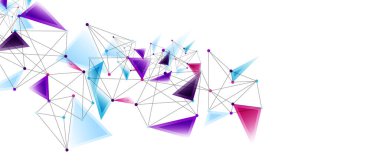 Hat noktaları bağlantıları, üçgen teknoloji tasarımı. Soyut geometrik arkaplan